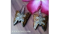 Woman Fashion Buterfly Earrings Painting Bali